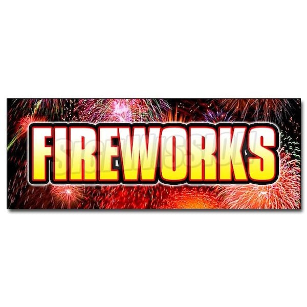Safety Sign, 48 in Height, Vinyl, 18 in Length, Fireworks1